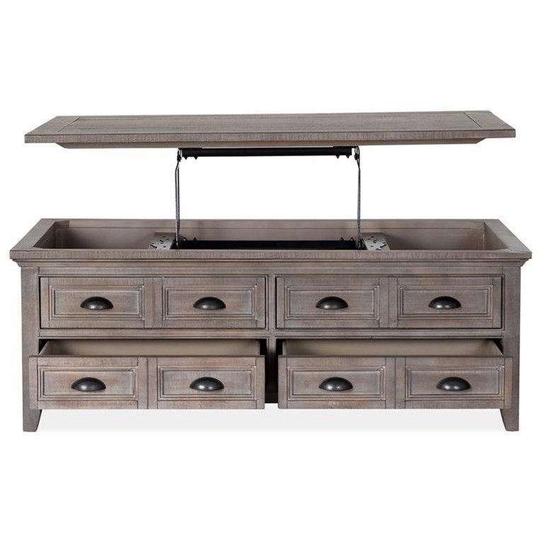 Lift Top Storage Cocktail Table w/Casters